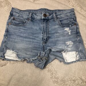 Vintage American Eagle Micro Mini Jean Shorts Womens 4 Mid Rise Distress Booty